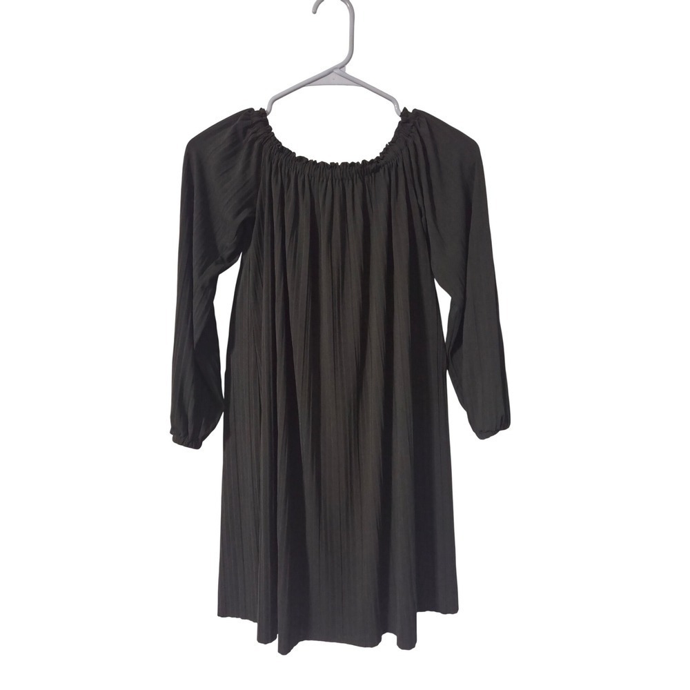 ONE ❤️ CLOTHING Los Angeles Black Long Sleeve Off Shoulder Dress, S